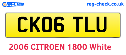 CK06TLU are the vehicle registration plates.