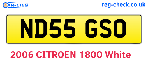 ND55GSO are the vehicle registration plates.