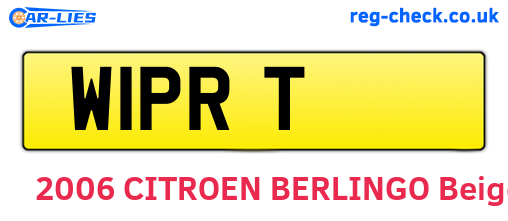 W1PRT are the vehicle registration plates.