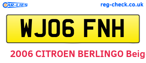 WJ06FNH are the vehicle registration plates.