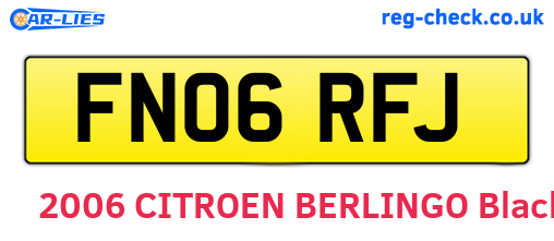 FN06RFJ are the vehicle registration plates.