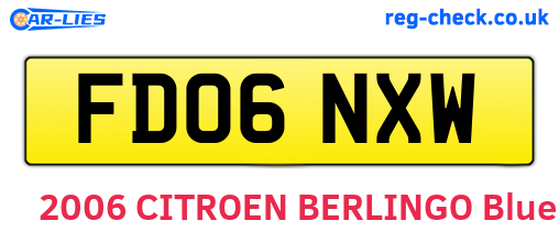 FD06NXW are the vehicle registration plates.