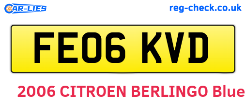 FE06KVD are the vehicle registration plates.