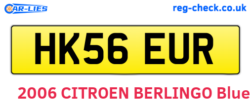 HK56EUR are the vehicle registration plates.