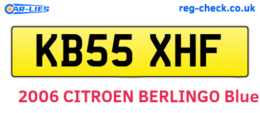 KB55XHF are the vehicle registration plates.