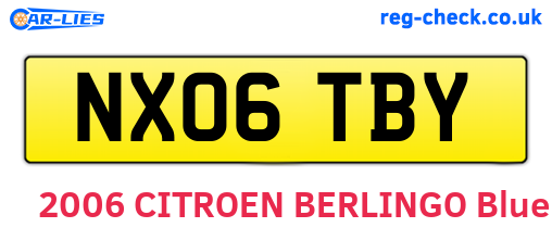 NX06TBY are the vehicle registration plates.