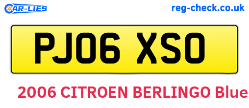 PJ06XSO are the vehicle registration plates.