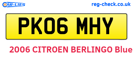 PK06MHY are the vehicle registration plates.