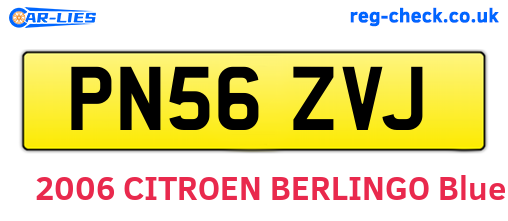 PN56ZVJ are the vehicle registration plates.