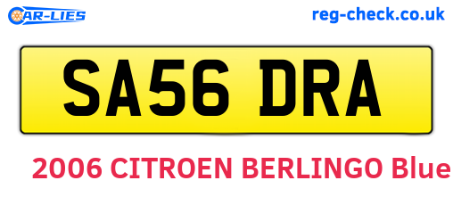 SA56DRA are the vehicle registration plates.