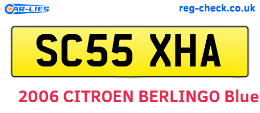 SC55XHA are the vehicle registration plates.