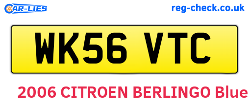 WK56VTC are the vehicle registration plates.