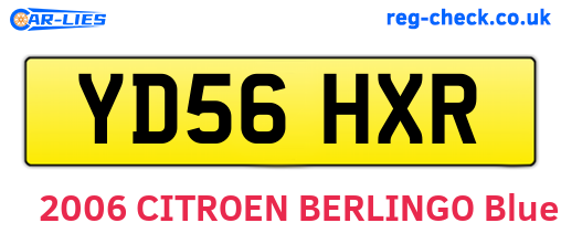 YD56HXR are the vehicle registration plates.