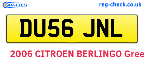 DU56JNL are the vehicle registration plates.