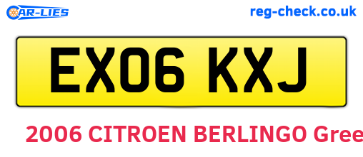 EX06KXJ are the vehicle registration plates.