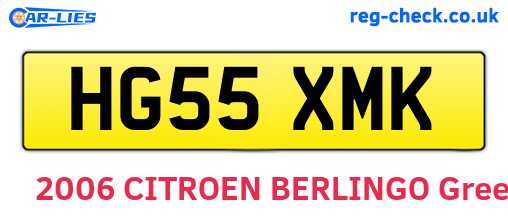 HG55XMK are the vehicle registration plates.