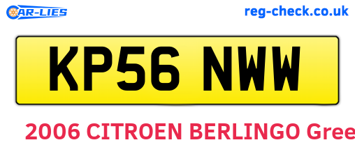 KP56NWW are the vehicle registration plates.