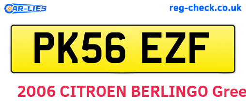 PK56EZF are the vehicle registration plates.