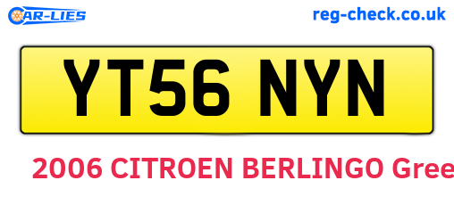 YT56NYN are the vehicle registration plates.