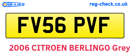 FV56PVF are the vehicle registration plates.