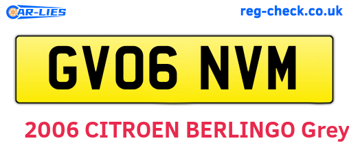 GV06NVM are the vehicle registration plates.