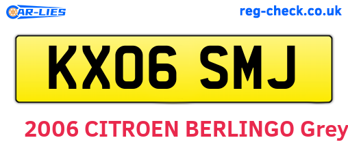 KX06SMJ are the vehicle registration plates.