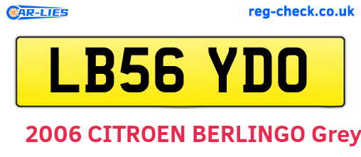 LB56YDO are the vehicle registration plates.