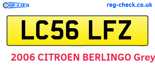 LC56LFZ are the vehicle registration plates.