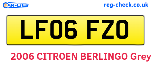 LF06FZO are the vehicle registration plates.