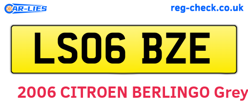 LS06BZE are the vehicle registration plates.