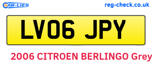 LV06JPY are the vehicle registration plates.