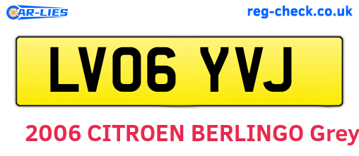LV06YVJ are the vehicle registration plates.