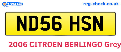 ND56HSN are the vehicle registration plates.