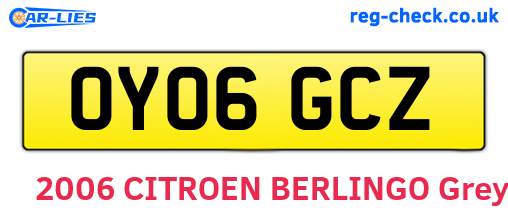 OY06GCZ are the vehicle registration plates.