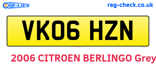 VK06HZN are the vehicle registration plates.