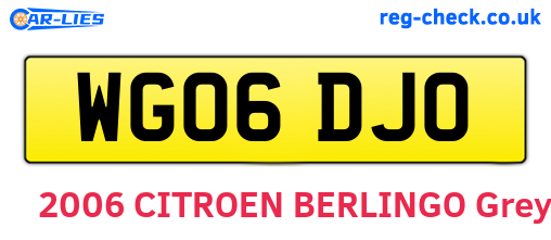 WG06DJO are the vehicle registration plates.