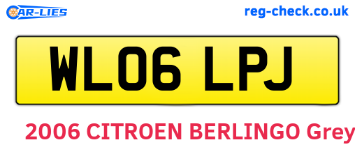 WL06LPJ are the vehicle registration plates.