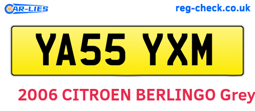 YA55YXM are the vehicle registration plates.