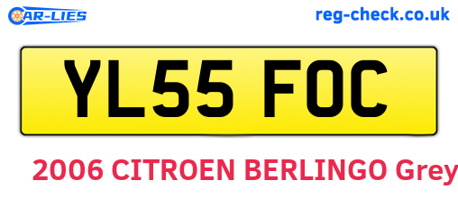 YL55FOC are the vehicle registration plates.
