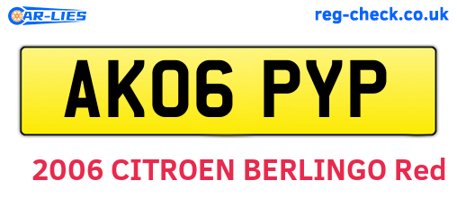 AK06PYP are the vehicle registration plates.