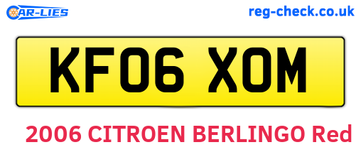 KF06XOM are the vehicle registration plates.