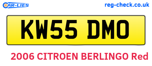 KW55DMO are the vehicle registration plates.