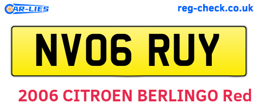 NV06RUY are the vehicle registration plates.