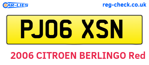 PJ06XSN are the vehicle registration plates.