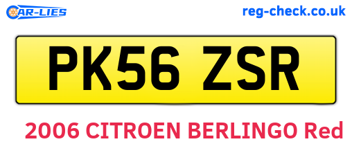 PK56ZSR are the vehicle registration plates.