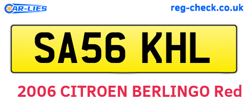 SA56KHL are the vehicle registration plates.