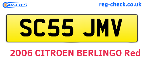 SC55JMV are the vehicle registration plates.