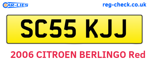 SC55KJJ are the vehicle registration plates.