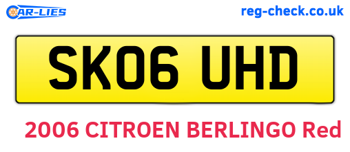 SK06UHD are the vehicle registration plates.