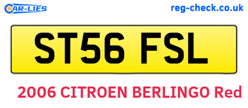 ST56FSL are the vehicle registration plates.